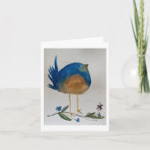 Funny Blue Bird Karte (Vorderseite)