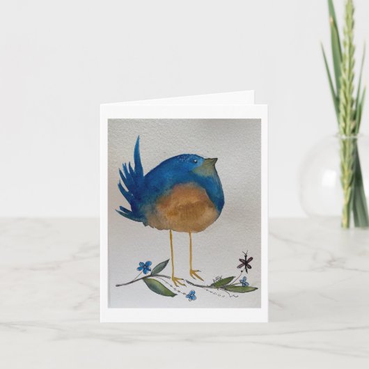 Funny Blue Bird Karte (Vorderseite)