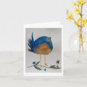 Funny Blue Bird Karte (Gelbe Blume)