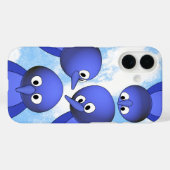 Funny Blue Birds Cartoon Case-Mate iPhone Hülle (Rückseite (Horizontal))