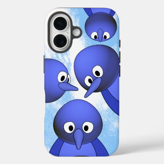 Funny Blue Birds Cartoon Case-Mate iPhone Hülle (Rückseite)