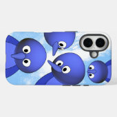Funny Blue Birds Cartoon Case-Mate iPhone Hülle (Rückseite (Horizontal))