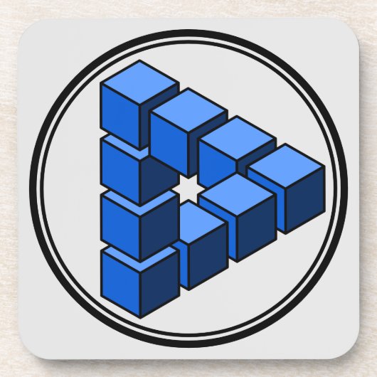 Funny Blue Black Gray Unpossible Triangle Blocks Getränkeuntersetzer (Vorderseite)