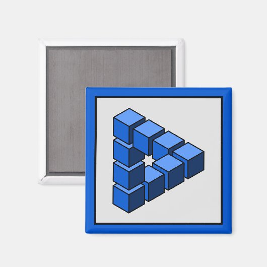 Funny Blue Black Gray Unpossible Triangle Blocks Magnet (Vorderseite/Rückseite)