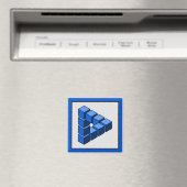 Funny Blue Black Gray Unpossible Triangle Blocks Magnet (In Situ (Geschirrspüler))