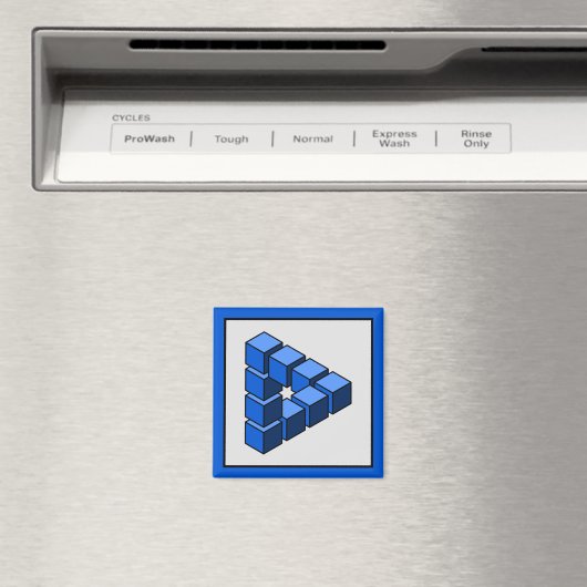 Funny Blue Black Gray Unpossible Triangle Blocks Magnet (In Situ (Geschirrspüler))