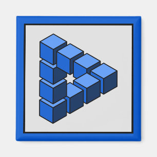Funny Blue Black Gray Unpossible Triangle Blocks Magnet