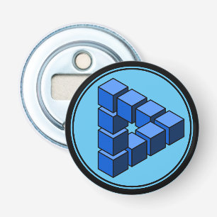 Funny Blue Black Impossible Triangle Blocks Flaschenöffner