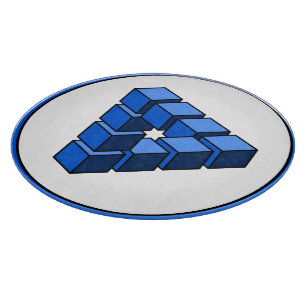 Funny Blue Black Impossible Triangle Blocks Schneidebrett
