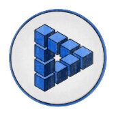 Funny Blue Black Impossible Triangle Blocks Schneidebrett (Vorderseite)