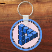 Funny Blue Black Pink Unpossible Triangle Blocks Schlüsselanhänger (Vorderseite)