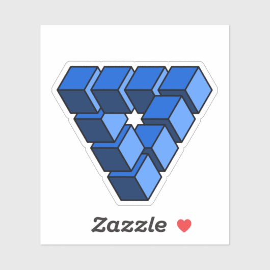 Funny Blue Black Tocks Blocks Triangle Art Aufkleber (Blatt)