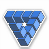 Funny Blue Black Tocks Blocks Triangle Art Aufkleber (Vorderseite)