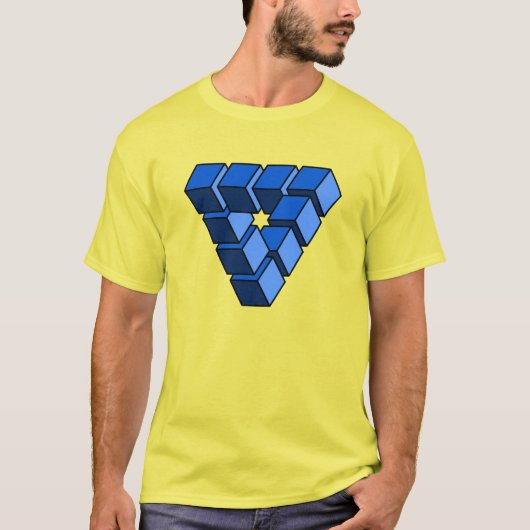 Funny Blue Black Tocks Blocks Triangle Cartoon Art T-Shirt (Vorderseite)