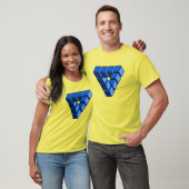 Funny Blue Black Tocks Blocks Triangle Cartoon Art T-Shirt (Unisex)