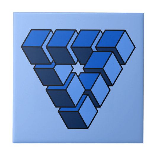 Funny Blue Black Tocks Blocks Triangle Vector Art Fliese (Vorderseite)