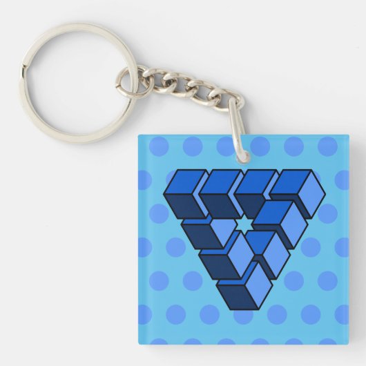 Funny Blue Black Tocks Blocks Triangle Vector Art Schlüsselanhänger (Vorderseite)