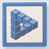 Funny Blue Black Tocks Blocks Triangle Vector Art Steinuntersetzer (Vorderseite)