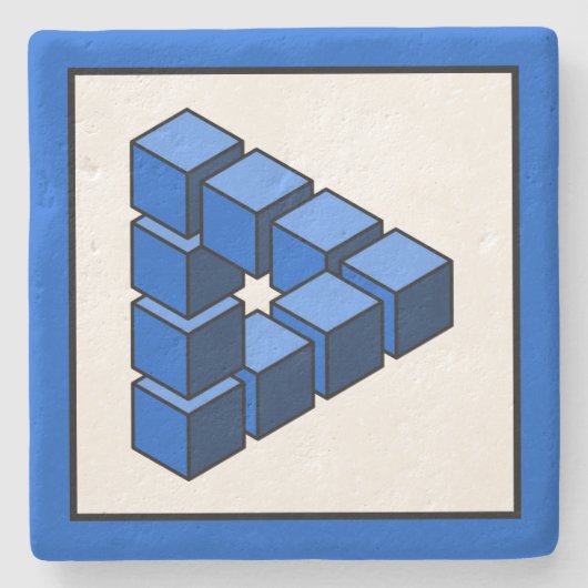 Funny Blue Black Tocks Blocks Triangle Vector Art Steinuntersetzer (Vorderseite)