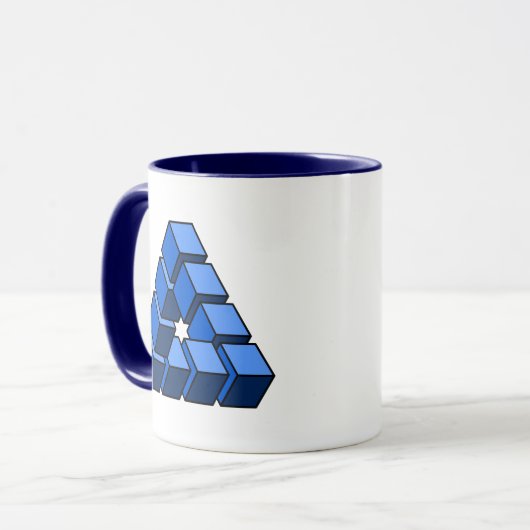 Funny Blue Black Tocks Blocks Triangle Vector Art Tasse (Vorderseite Links)