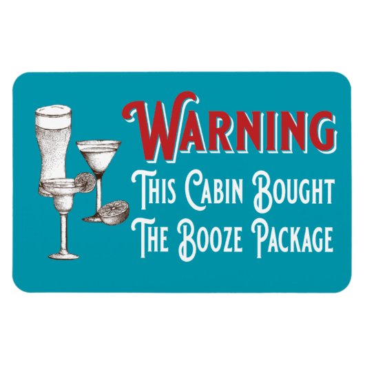 Funny Blue Booze Cabin Door Cruise Ship Magnet (Horizontal)
