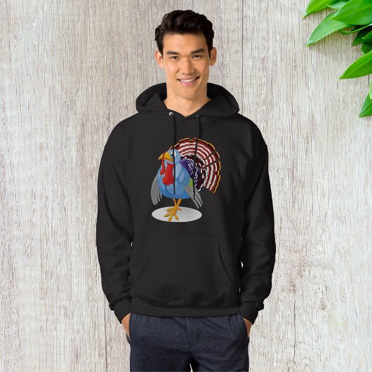 Funny Blue Cartoon Türkei mit Patriotic Feathers Hoodie