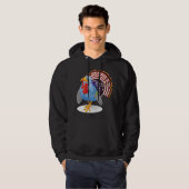 Funny Blue Cartoon Türkei mit Patriotic Feathers Hoodie (Vorne ganz)