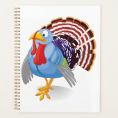 Funny Blue Cartoon Türkei mit Patriotic Feathers Planer (Vorderseite)