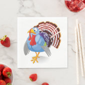 Funny Blue Cartoon Türkei mit Patriotic Feathers Serviette (Beispiel)