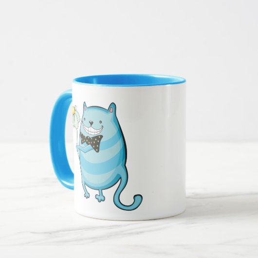 Funny Blue Cat Tasse (Vorderseite Links)