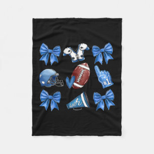 Funny Blue Cheer Fußball Spiel Tag Coquette Bow zu Fleecedecke