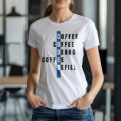 Funny Blue Computer Programmer Kaffeebuchnachfülla T-Shirt
