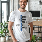 Funny Blue Computer Programmer Kaffeebuchnachfülla T-Shirt