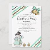 Funny Blue Corporate Office Weihnachts-Party Einladung (Vorderseite)