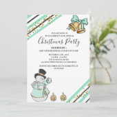 Funny Blue Corporate Office Weihnachts-Party Einladung (Stehend Vorderseite)