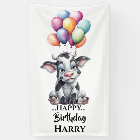 Funny Blue Cow Banner (Vertikal)