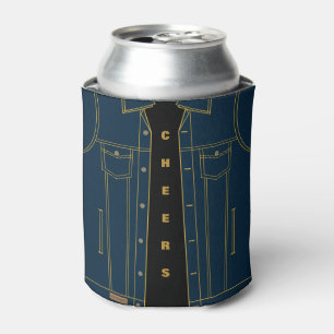 Funny Blue Denim Jacket Can Cooler - Chef Dosenkühler