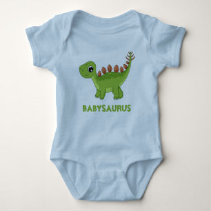 Funny Blue Dinosaurier Delight Roarsome Personalis Baby Strampler
