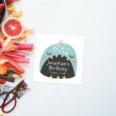 Funny Blue Dinosaurier. Kinder-Dino-Monster Geburt Serviette