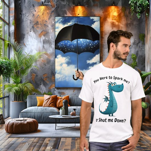 Funny Blue Dragon Original Spaß Design T-Shirt