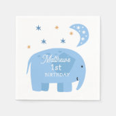 Funny Blue Elefant. Niedliche Kinder / Kindergebur Serviette (Vorderseite)