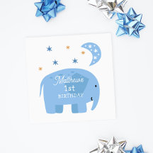 Funny Blue Elefant. Niedliche Kinder / Kindergebur