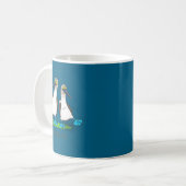 Funny Blue Footed Ies Cartoon Illustration Kaffeetasse (Vorderseite Links)