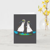 Funny Blue Footed Ies Cartoon Illustration Karte (Gelbe Blume)