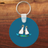 Funny Blue Footed Ies Cartoon Illustration Schlüsselanhänger (Vorderseite)