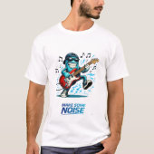 Funny Blue Guitar Player Character Music T-Shirt (Vorderseite)
