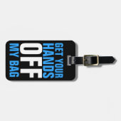 Funny Blue holt mir die Hände aus der Tasche Gepäckanhänger (Vorderseite horizontal)