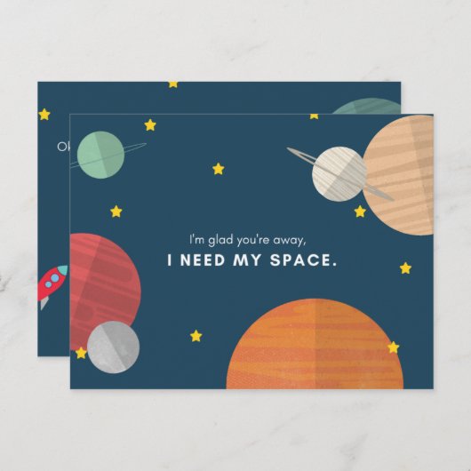 Funny Blue Illustriert Planets Postkarte (Vorne/Hinten)