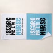 Funny Blue Krankenschwester Typografie danke Ihnen Strandtuch (Vorderseite)