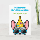 Funny Blue Merle French Bulldog Frenchie Birthday Karte (Vorderseite)